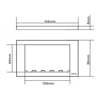 Wandschakelaarafdekking Vision TC3 SURR2G wit