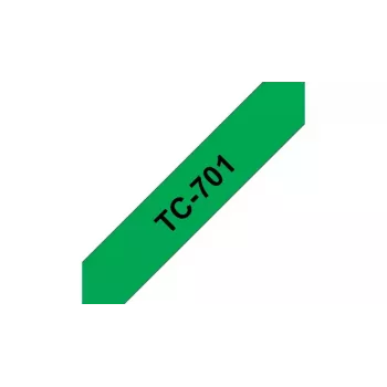 Labeltape Brother TC701 12 mm zwart op groen