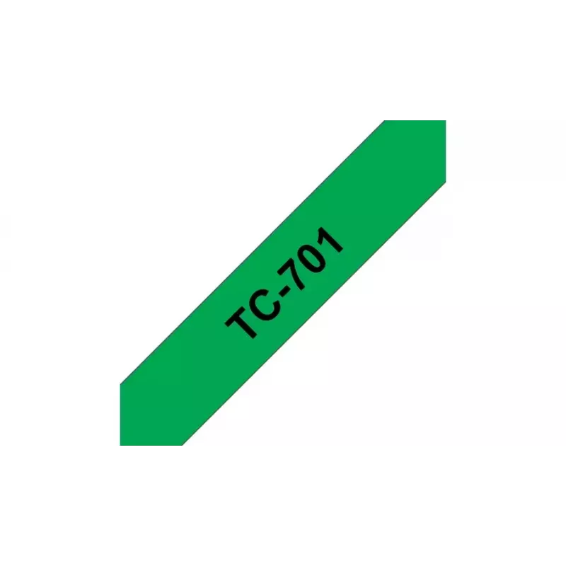 Labeltape Brother TC701 12 mm zwart op groen