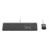 Bedraad full-size toetsenbord met muis Logitech 920-013349 — USB, QWERTY US International, grafiet, 1,8 m kabel