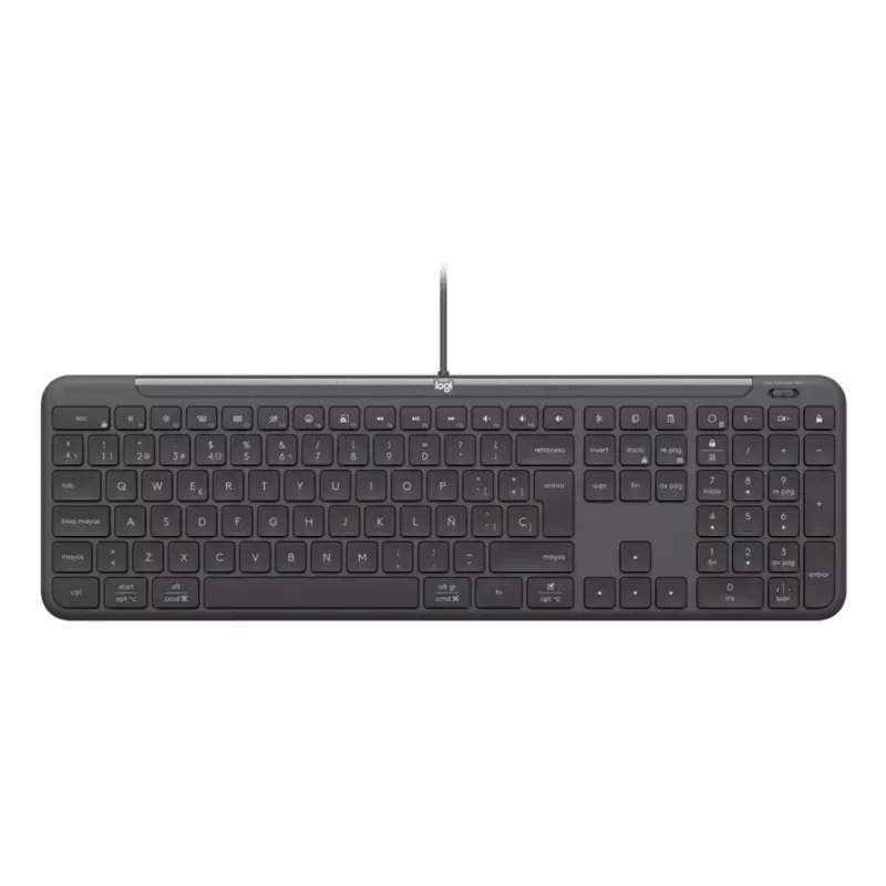 Bedraad full-size toetsenbord met muis Logitech 920-013349 — USB, QWERTY US International, grafiet, 1,8 m kabel