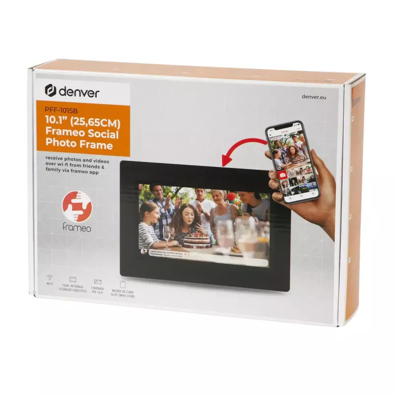 Digitale fotolijst Denver PFF-1015B 10,1 inch touchscreen wifi 16 GB