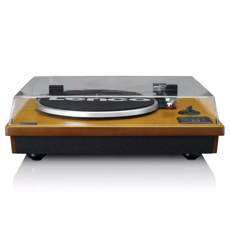 Riemaangedreven audio-platenspeler Lenco LS-55WA hout halfautomatisch USB Bluetooth