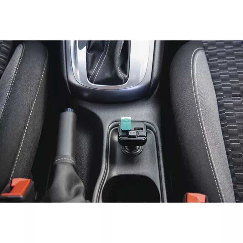 Hama 00014163 FM-zender / voedingsadapter voor mobiele telefoon, tablet, AUX-IN, USB-IN, zwart
