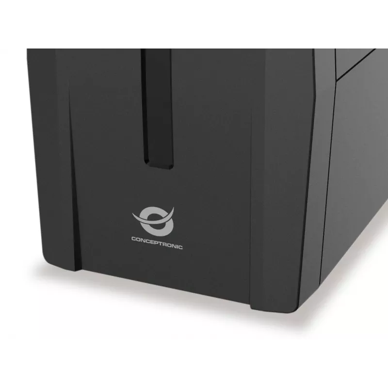 Conceptronic ZEUS01ES UPS, 650 VA (0,65 kVA), 360 W, 2x Schuko, HID USB, RJ45 in/uit, 220-240 V, zwart