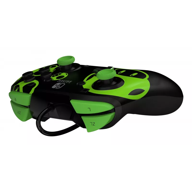 Gamepad PDP REMATCH bedrade controller 1-Up Glow in the Dark voor Nintendo Switch, USB, 3m kabel, D-pad, home-knop, zwart/groen