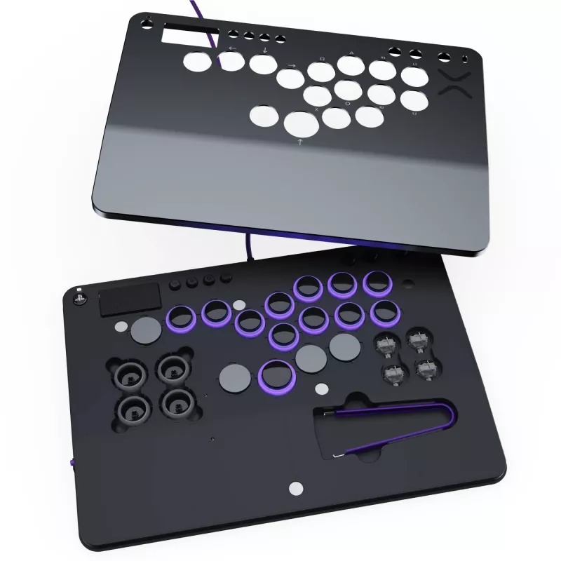 PDP Victrix Pro KO Leverless Fight Stick grijs USB fightstick pc, PlayStation 4, PlayStation 5