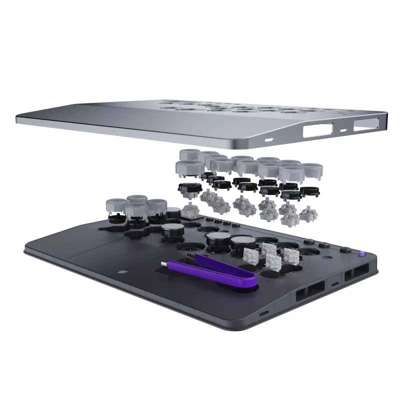 PDP Victrix Pro KO Leverless Fight Stick grijs USB fightstick pc, PlayStation 4, PlayStation 5