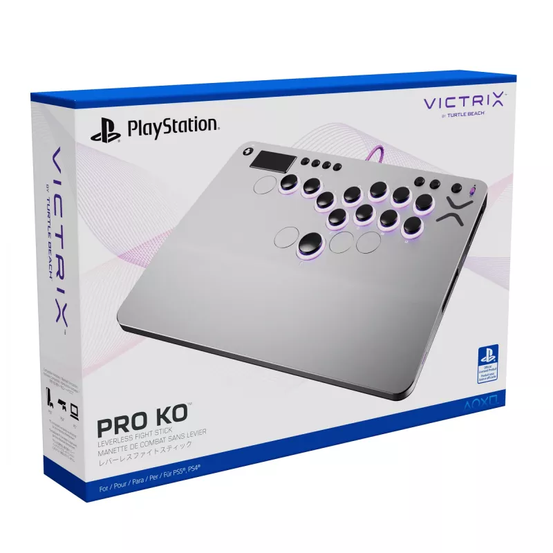 PDP Victrix Pro KO Leverless Fight Stick grijs USB fightstick pc, PlayStation 4, PlayStation 5