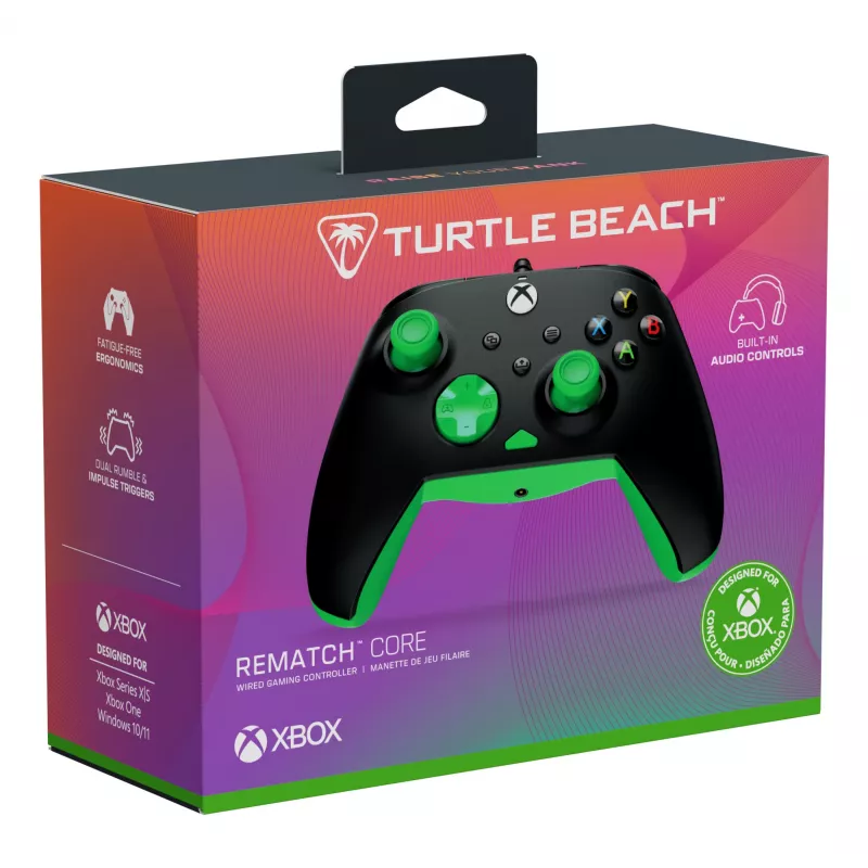 Gamepad Turtle Beach Rematch Core zwart groen USB bedraad pc Xbox