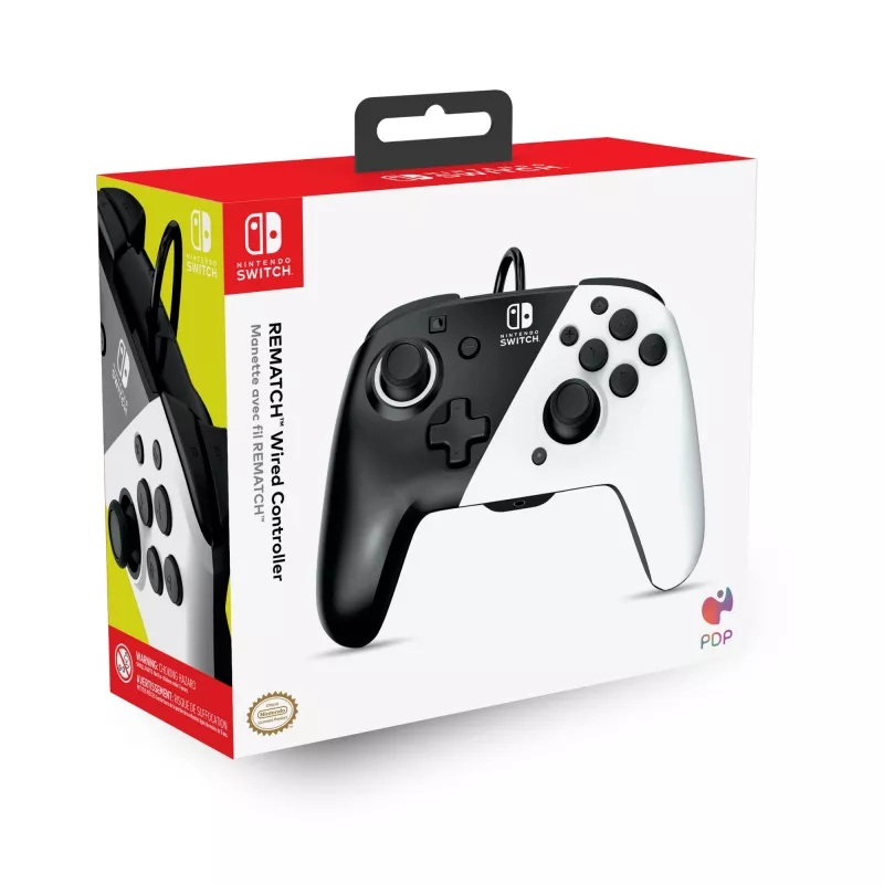 Gamepad PDP Faceoff Deluxe+ Audio bedrade controller zwart & wit