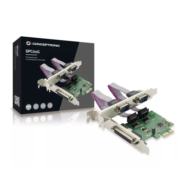 Conceptronic PCI Express-kaart 1-poorts parallel & 2-poorts serieel