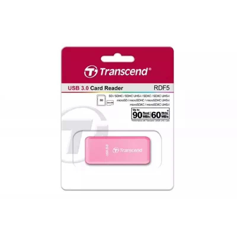 Kaartlezer Transcend RDF5 roze