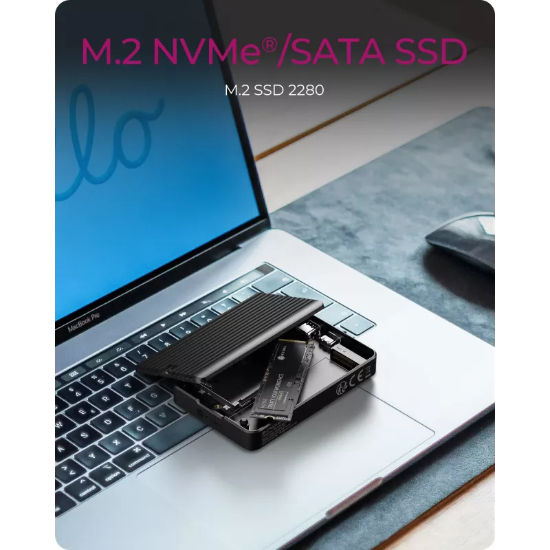 ICY BOX IB-CR601M-C31 SSD-behuizing zwart M.2