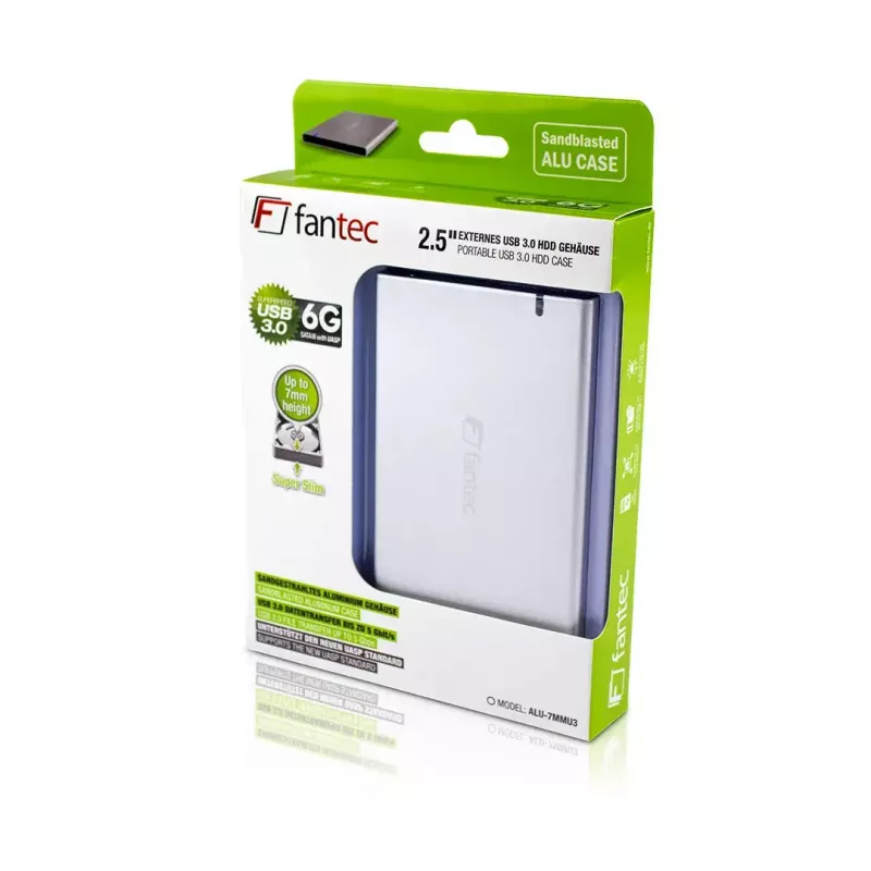 HDD/SSD-behuizing Fantec ALU7MMU3 zilver 2,5 inch