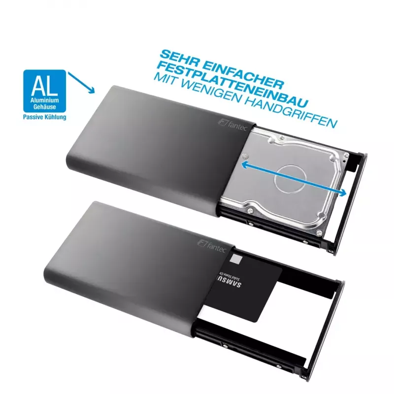 HDD-behuizing Fantec DB-ALU31 zwart 3,5 inch