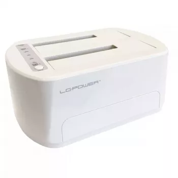 LC Power LC-DOCK-U3-VI - HDD / SSD dockingstation - 2.5, 3.5 (6,4 cm, 8,9 cm) - 2 kanalen - SATA - USB 3,2 (Gen 2x1) - wit, eierschaal (LC-DOCK-