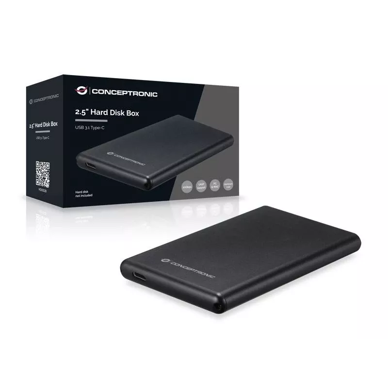Festplattenbehuizing Conceptronic 2,5 inch festplattenbox USB 3.1 Type-C