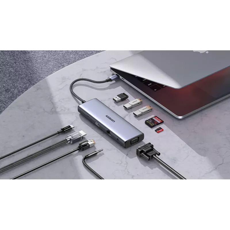 Ugreen Revodok 10-in-1 USB-C hub UGREEN 15601 10 poorten 4K HDMI