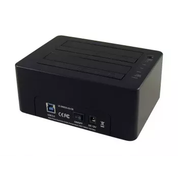 LC Power LC-DOCK-U3-CR - HDD-dockingstation met netindicatie, aan/uit-schakelaar, kloonfunctie schachten: 2 - 2.5 / 3.5 gedeeld (6,4 cm/8,9 cm