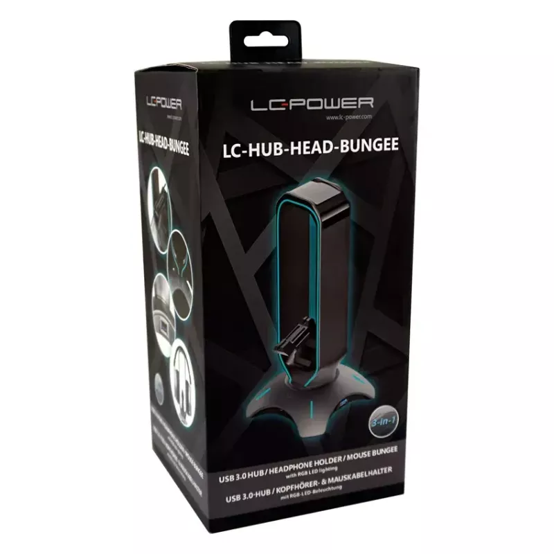 Hoofdtelefoonhouder LC-Power LC-HUB-HEAD-BUNGEE