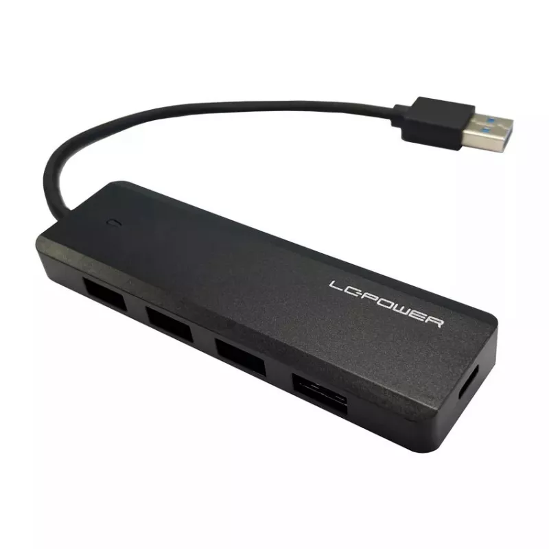 USB-hub LC-Power LC-HUB-U3-4-V2 USB 3.2 Gen 1 Type-A Type-C 5 Mbit/s zwart