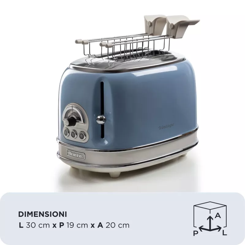 Ariete Vintage 155/05 2-sneden broodrooster, 810 W, blauw