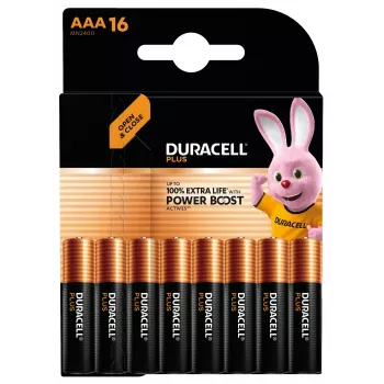 Wegwerp-alkalinebatterij Duracell Plus AAA — 48 x 11 x 10 mm, pakketgewicht 160 g