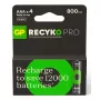 GP Batteries ReCyko Pro GPRCP80AAA174C4 oplaadbare batterij AAA (Micro), NiMH 800 mAh 1,2 V, 4 st.