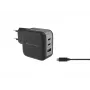 Conceptronic 3-poorts 67W GaN USB PD oplader met USB-C oplaadkabel, USB-C x 2, USB-A x 1, QC 3.0, PPS