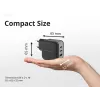 Conceptronic 3-poorts 67W GaN USB PD oplader met USB-C oplaadkabel, USB-C x 2, USB-A x 1, QC 3.0, PPS