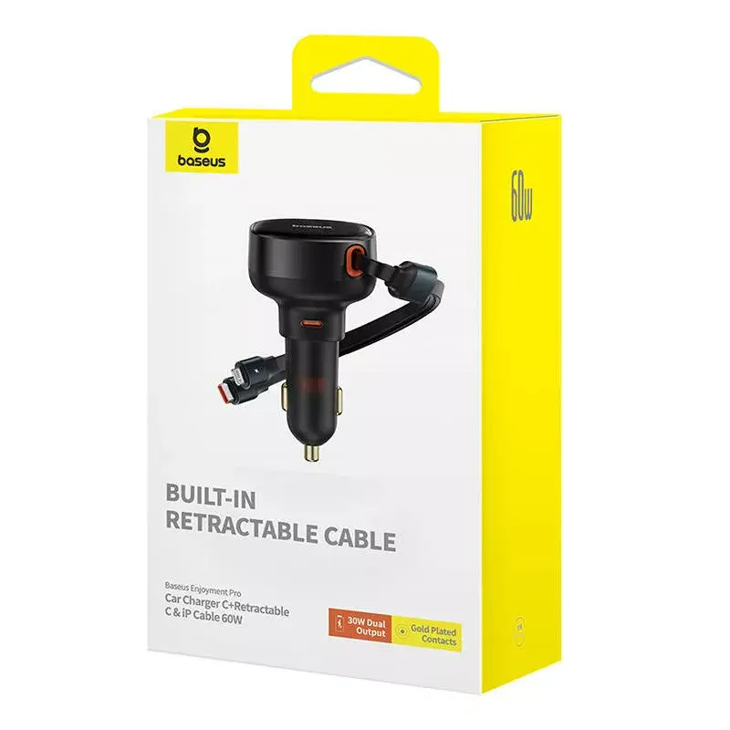Baseus Enjoyment Pro 60W auto-oplader USB-kabel