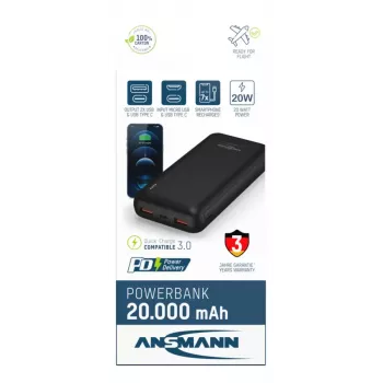 Draagbare powerbank Ansmann PB320PD 20000 mAh