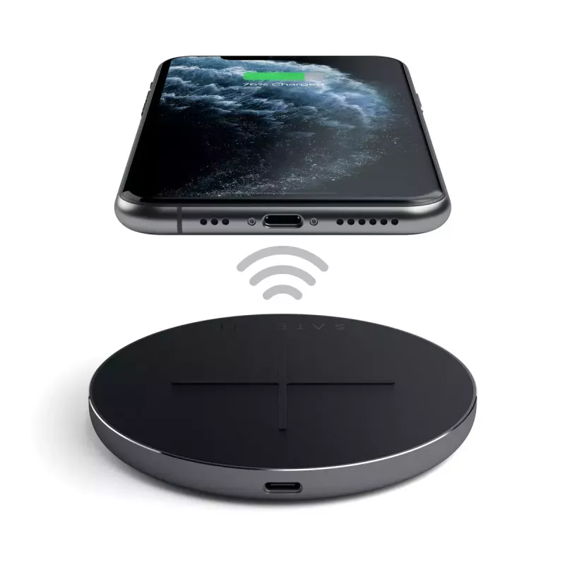 Draadloze lader Satechi ST-IWCBM snelladen USB Type-C binnen smartphone zwart grijs