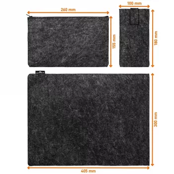 Sleeve Durable Effect 41,7 cm 16,4 inch antraciet 2 voorvakken