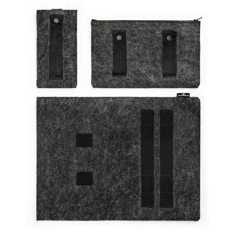 Durable 507158 MultiBag EFFECT hoes voor laptop / tablet 16,4″ (41,7 cm), vilt van gerecycled PET, met accessoire- en telefoonvak