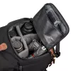 Rugzak Mantona Luis junior zwart bruin leer metaal polyester synthetisch