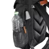 Rugzak Mantona Luis junior zwart bruin leer metaal polyester synthetisch