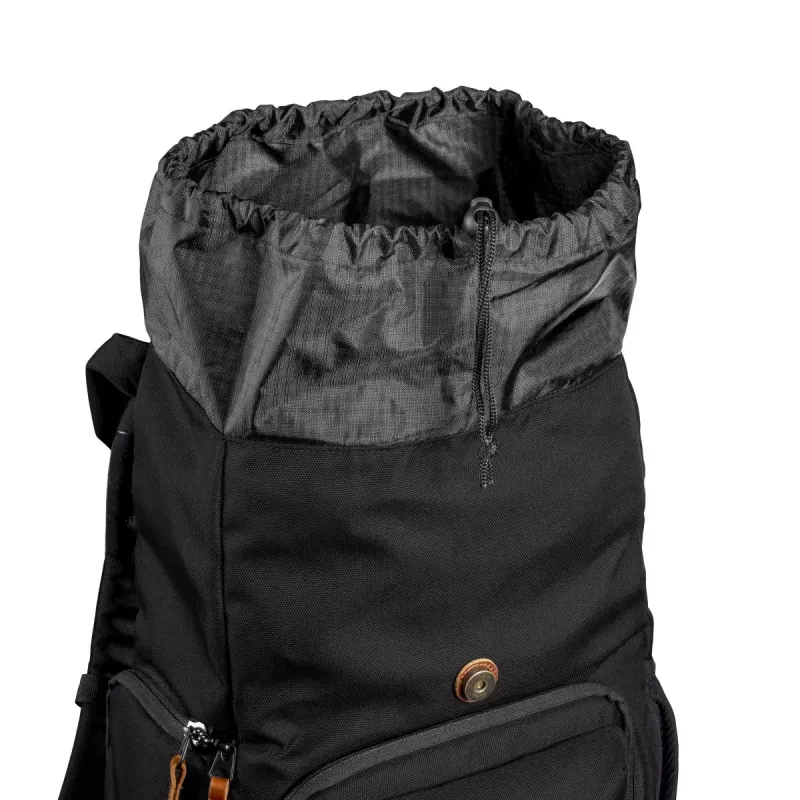 Rugzak Mantona Luis junior zwart bruin leer metaal polyester synthetisch