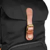 Rugzak Mantona Luis junior zwart bruin leer metaal polyester synthetisch