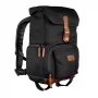 Rugzak Mantona Luis junior zwart bruin leer metaal polyester synthetisch