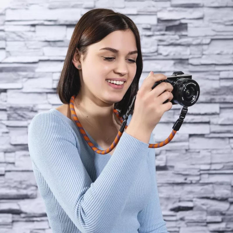 Hama Braid 120 riem digitale camera nylon blauw, oranje