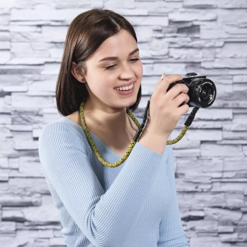 Hama Braid 120 riem digitale camera nylon zwart, geel