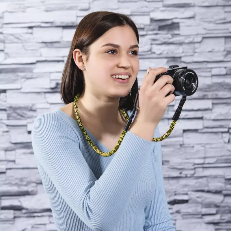 Hama Braid 120 riem digitale camera nylon zwart, geel