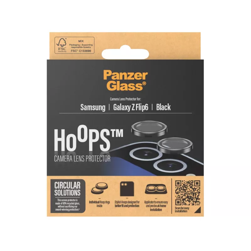 PanzerGlass ® Hoops® cameralensbescherming zwart Samsung Galaxy Z Flip6