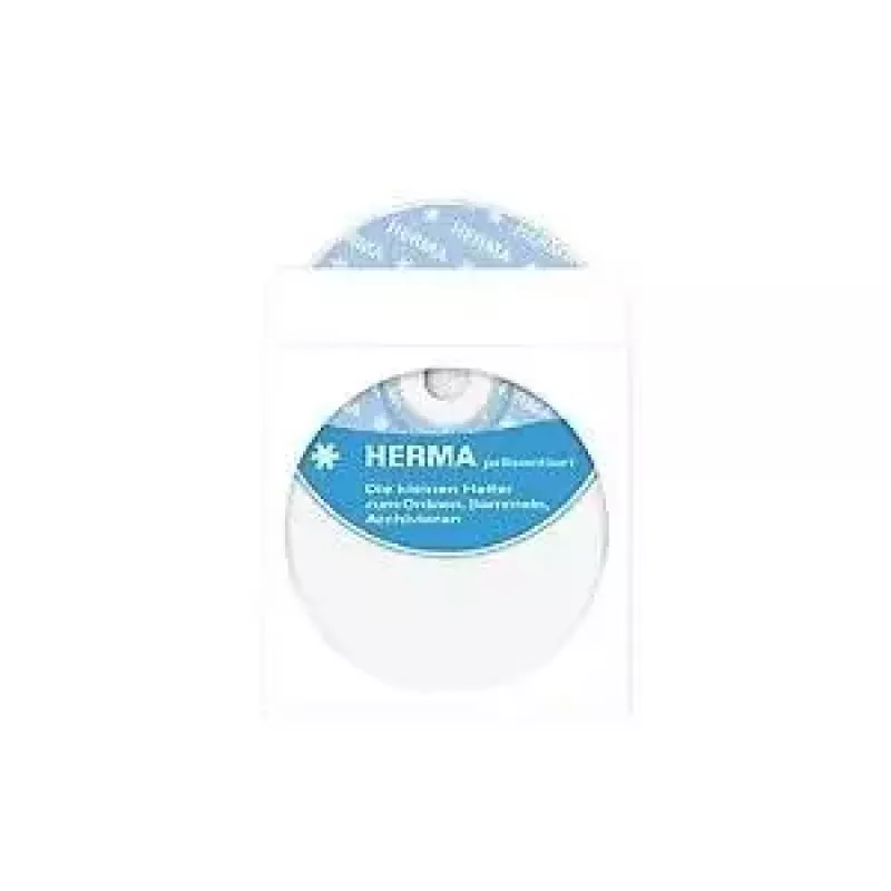 Hoes HERMA CD-/DVD-hoezen van papier wit met kleefpunt 100 stuks