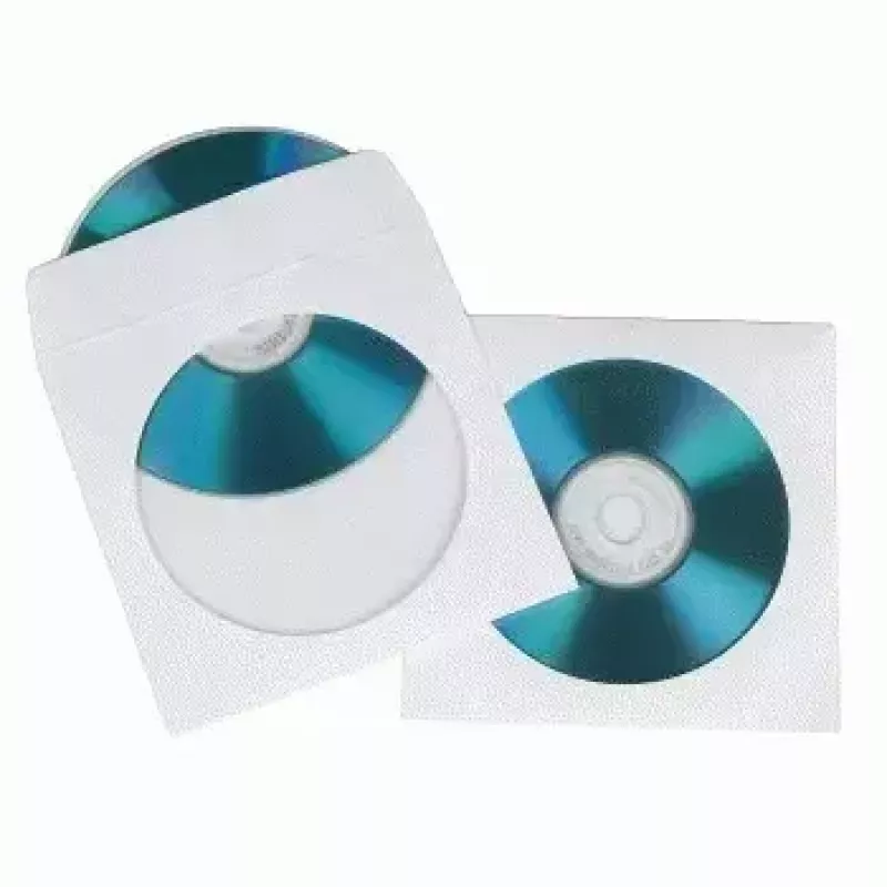 Hama CD-ROM papieren hoezen 50, wit 50 discs