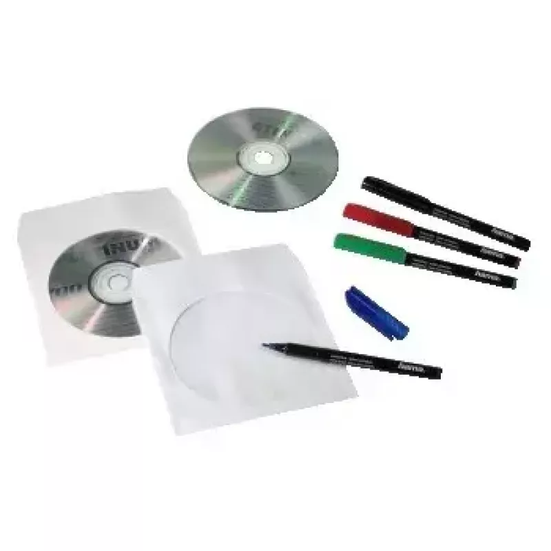 Hama CD-ROM papieren hoezen 50, wit 50 discs