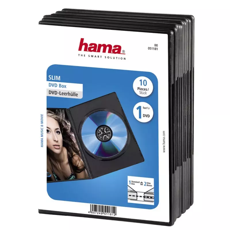 DVD slim box Hama 51181 zwart 1 disc