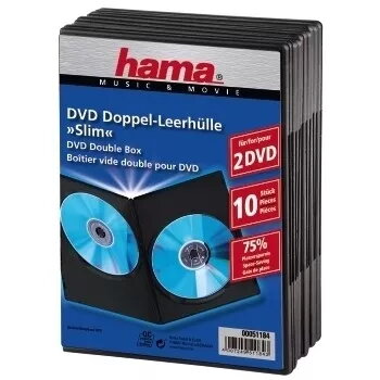 DVD slim dubbelbox Hama 51184 zwart 2 discs